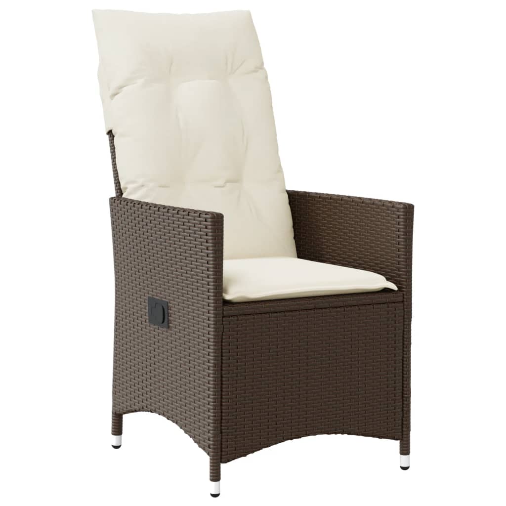 3-delige Bistroset met kussens poly rattan bruin is nu te koop bij PeponiXL, paradijselijk wonen!