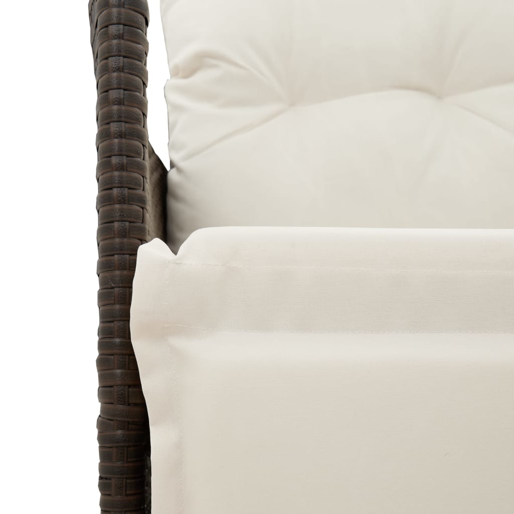 Tuinstoel verstelbaar met kussens poly rattan bruin is nu te koop bij PeponiXL, paradijselijk wonen!