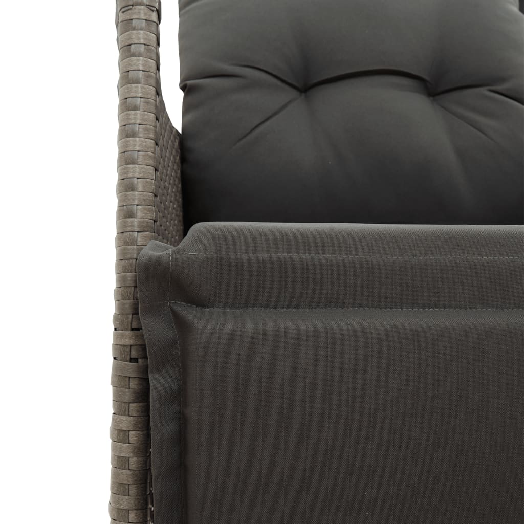 Tuinstoel verstelbaar met kussens poly rattan grijs is nu te koop bij PeponiXL, paradijselijk wonen!