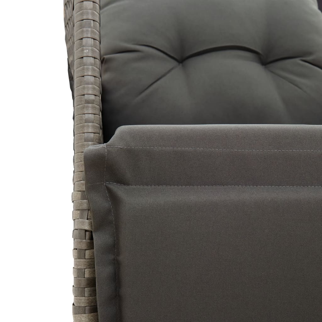 Tuinstoel verstelbaar met kussens poly rattan grijs is nu te koop bij PeponiXL, paradijselijk wonen!