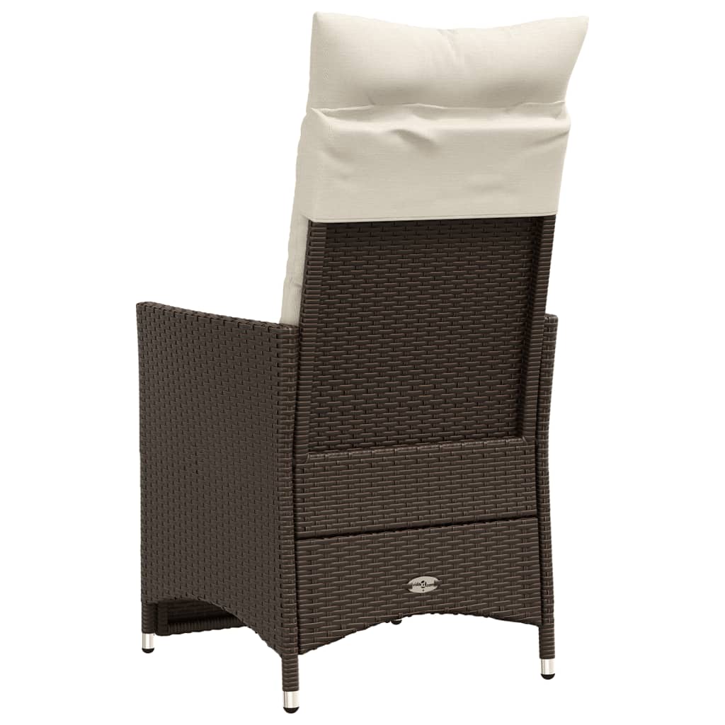 Tuinstoelen 2 st verstelbaar met kussens poly rattan bruin is nu te koop bij PeponiXL, paradijselijk wonen!