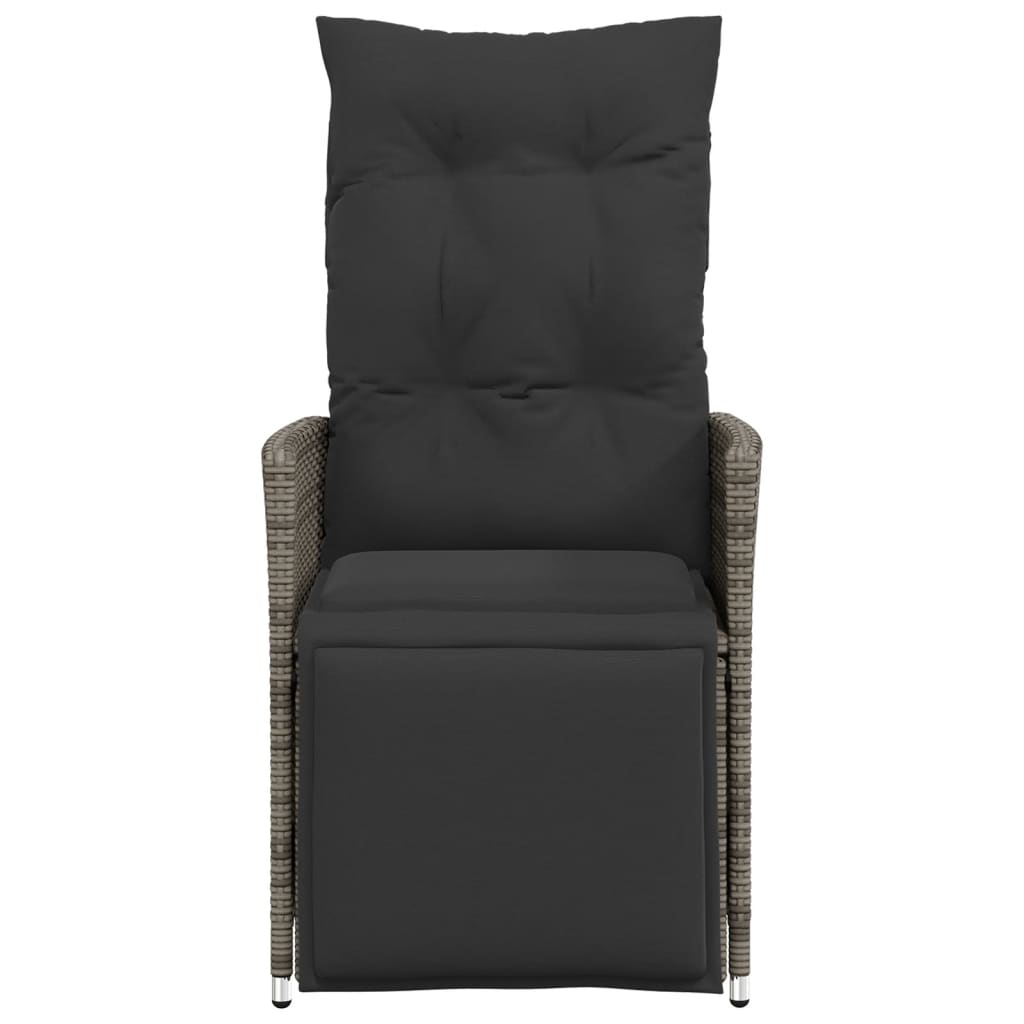 Tuinstoelen 2 st verstelbaar met kussens poly rattan grijs is nu te koop bij PeponiXL, paradijselijk wonen!