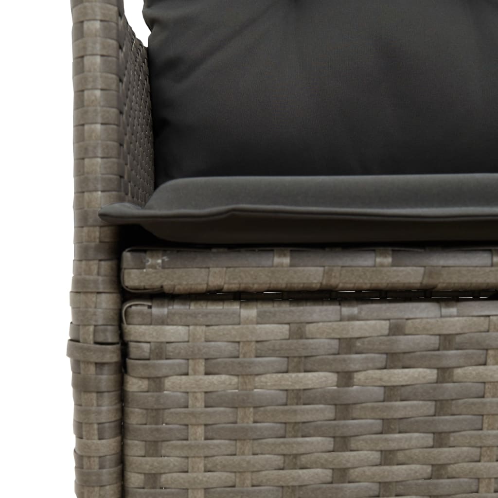 Tuinstoelen 2 st verstelbaar met kussens poly rattan grijs is nu te koop bij PeponiXL, paradijselijk wonen!