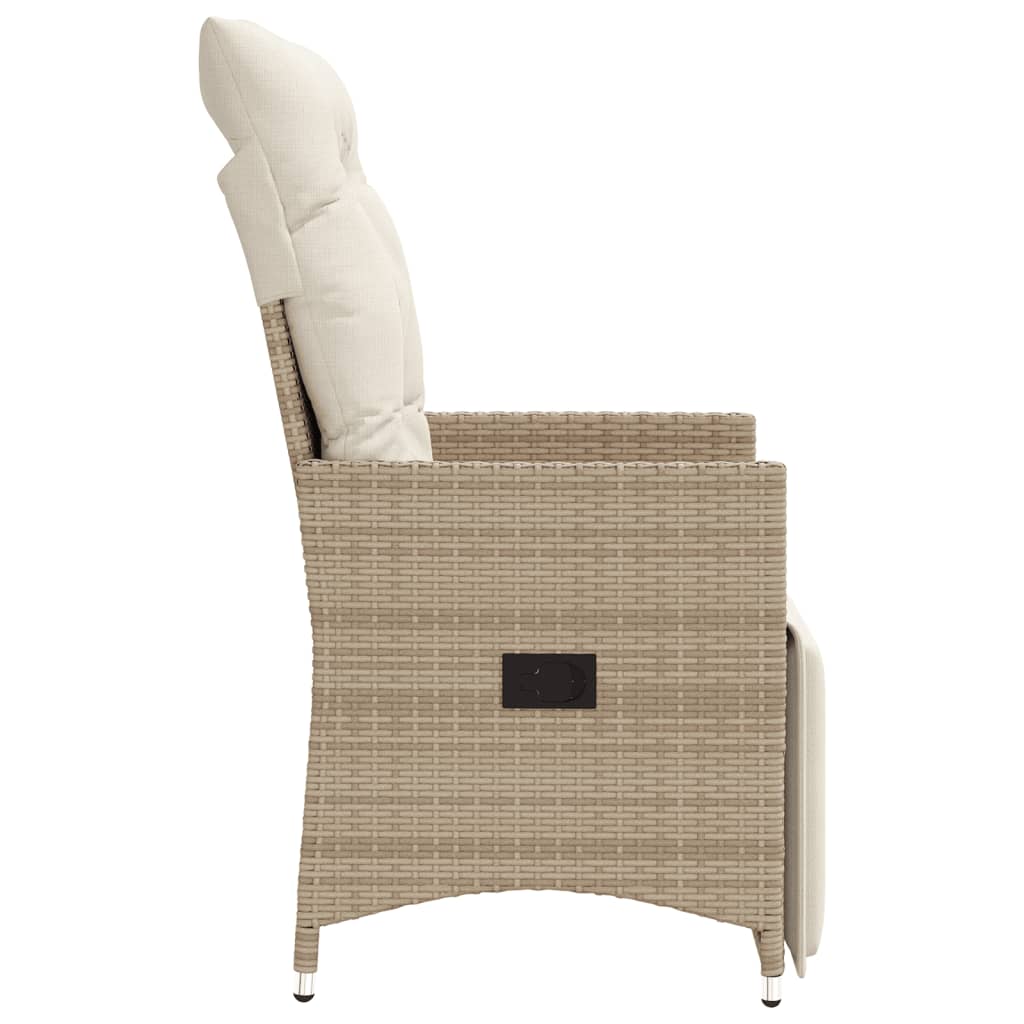 Tuinstoelen 2 st verstelbaar met kussens poly rattan beige is nu te koop bij PeponiXL, paradijselijk wonen!
