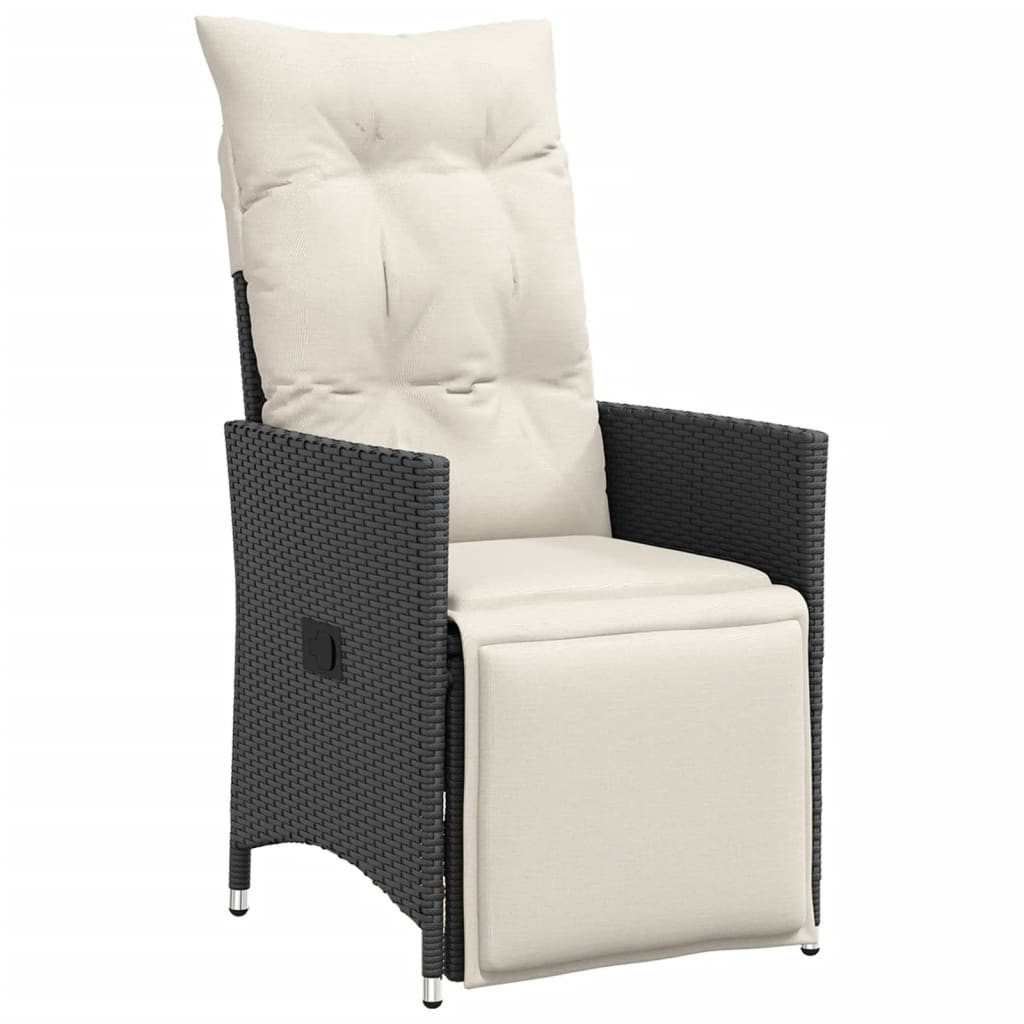 3-delige Bistroset met kussens poly rattan zwart is nu te koop bij PeponiXL, paradijselijk wonen!