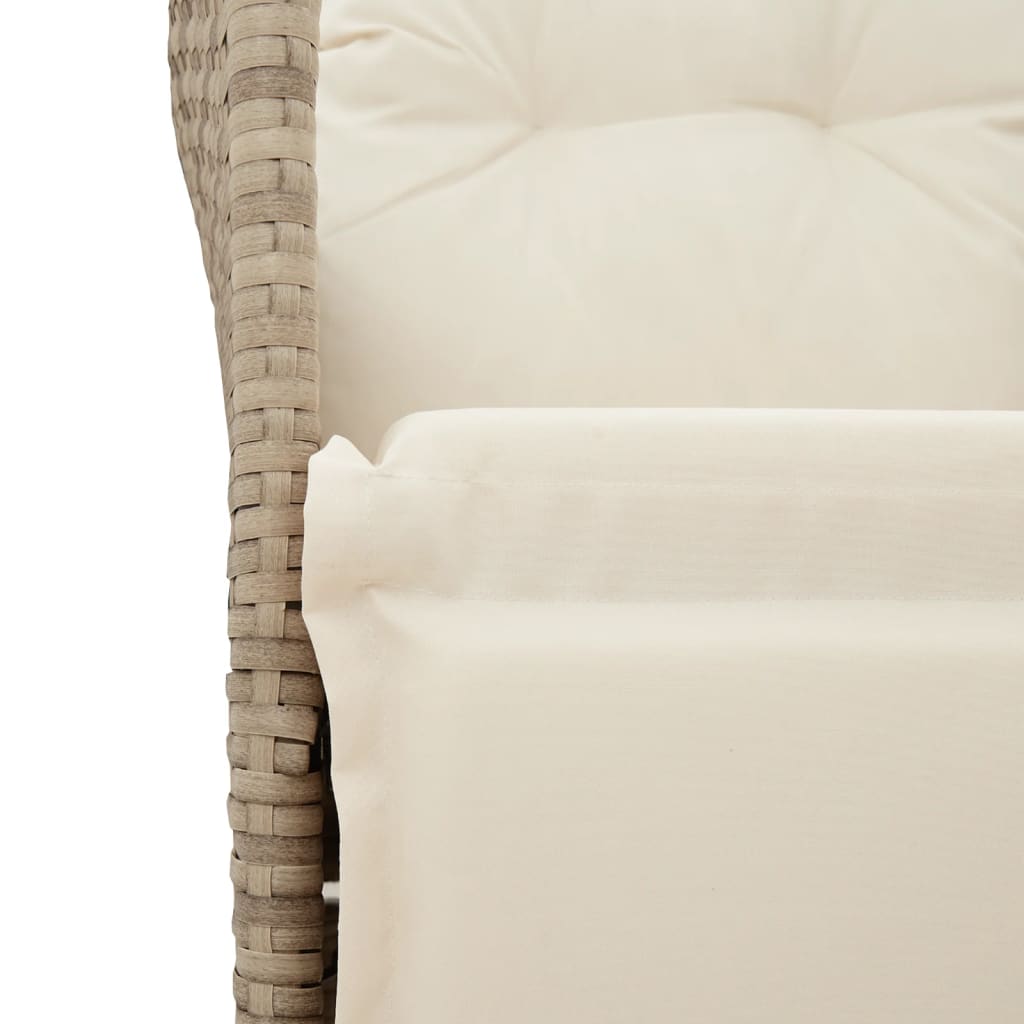 3-delige Bistroset met kussens poly rattan beige is nu te koop bij PeponiXL, paradijselijk wonen!