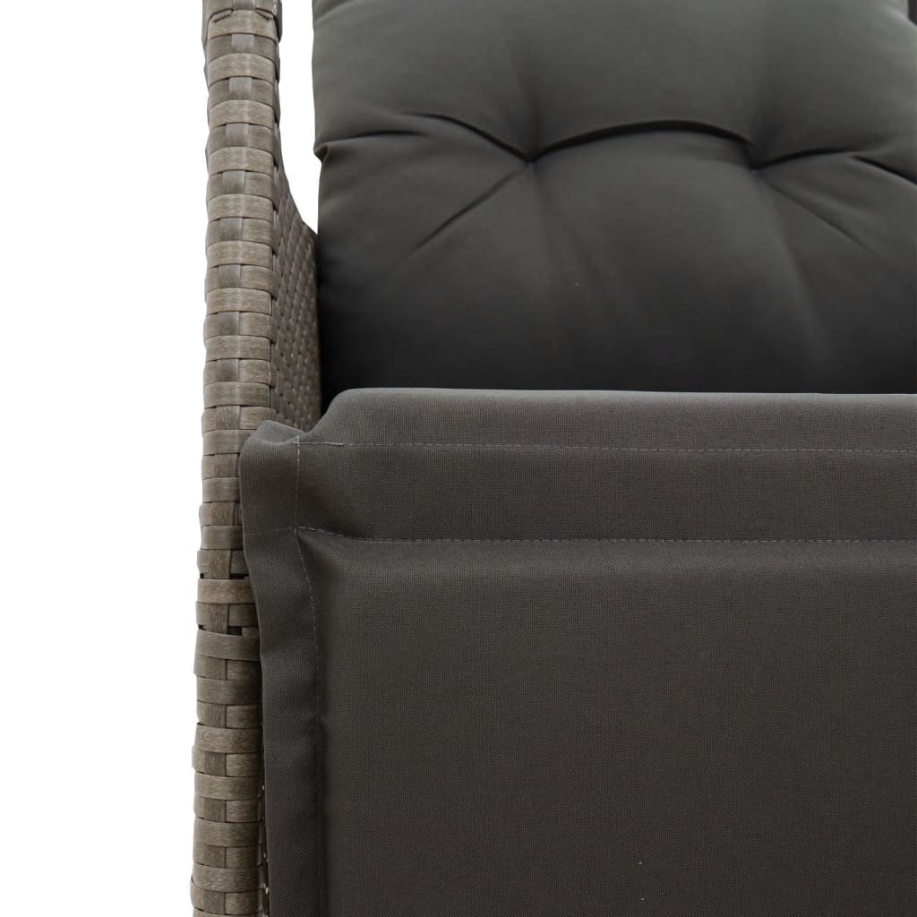 Tuinbank 2-zits verstelbaar met tafel poly rattan grijs is nu te koop bij PeponiXL, paradijselijk wonen!