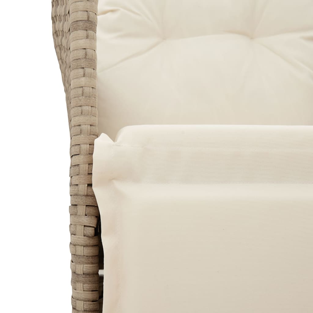 Tuinbank 2-zits verstelbaar met tafel poly rattan beige is nu te koop bij PeponiXL, paradijselijk wonen!