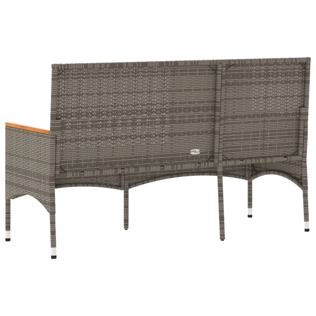 Tuinbank 3-zits met kussens poly rattan grijs is nu te koop bij PeponiXL, paradijselijk wonen!