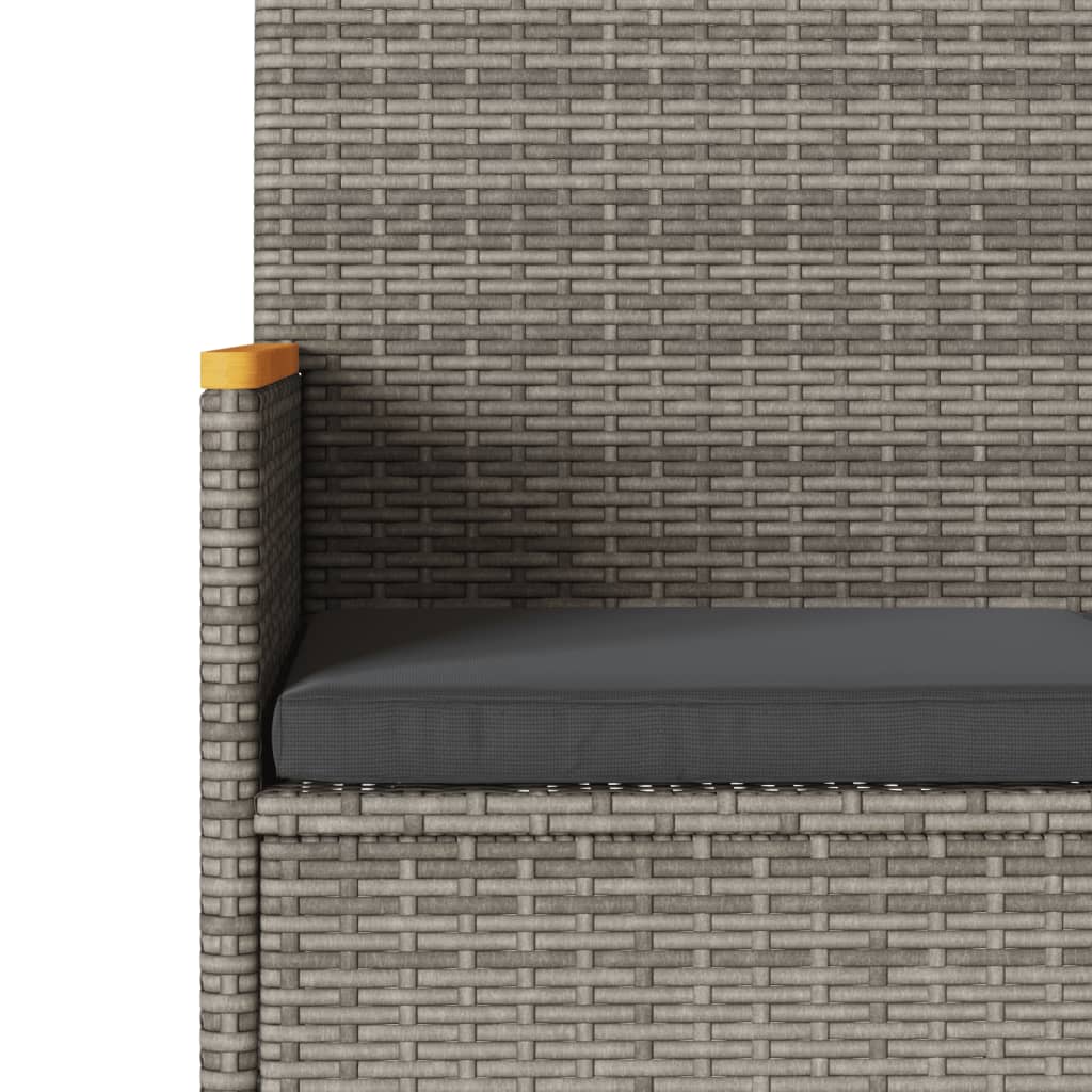 Tuinbank 3-zits met kussens poly rattan grijs is nu te koop bij PeponiXL, paradijselijk wonen!
