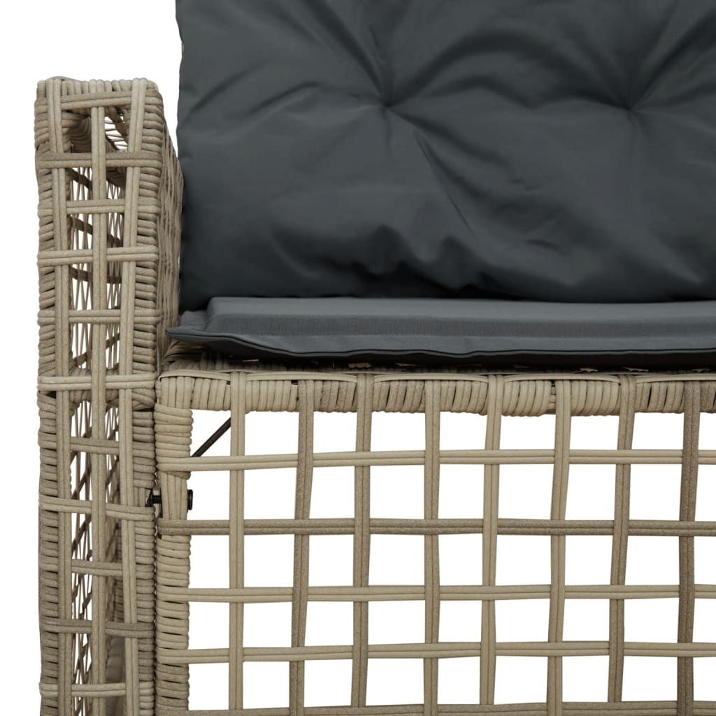 Tuinbank met kussens en voetensteun L-vormig rattan lichtgrijs is nu te koop bij PeponiXL, paradijselijk wonen!