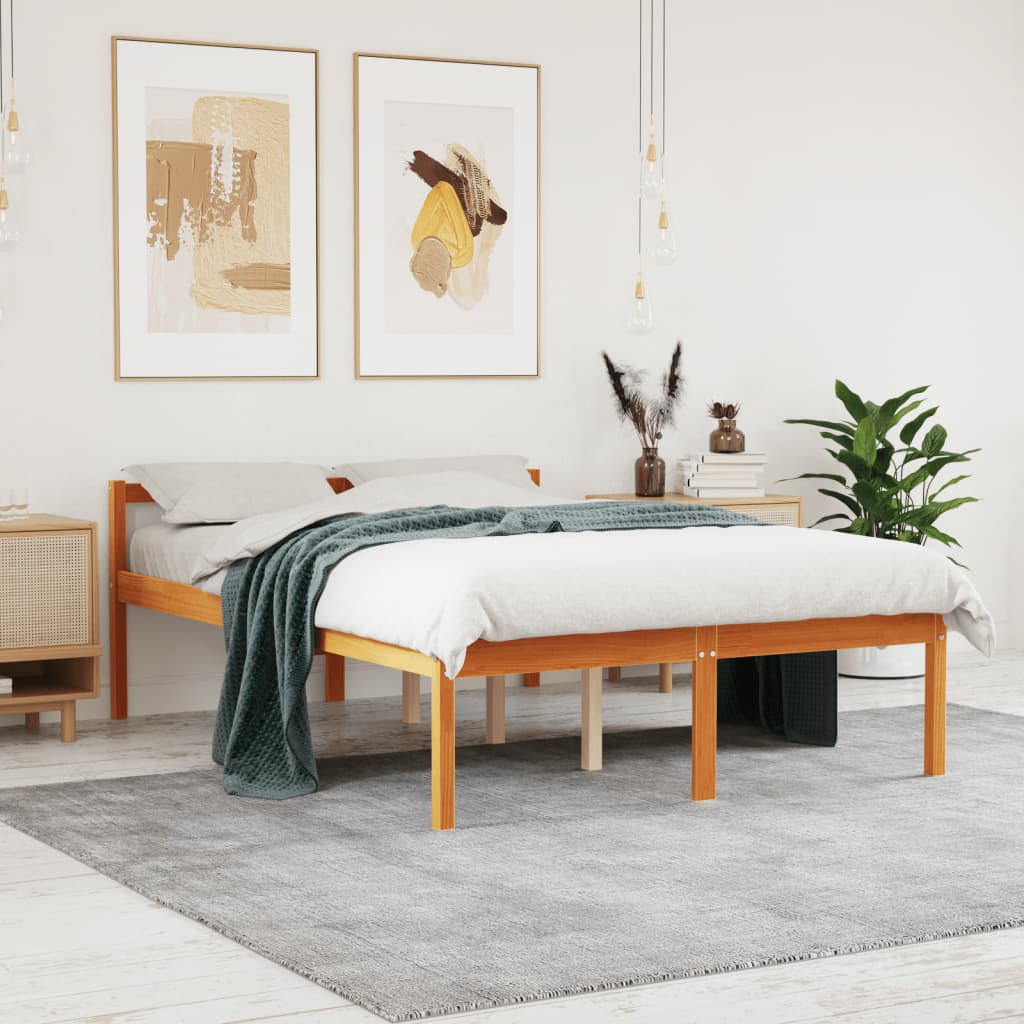 Seniorenbed massief grenenhout wasbruin 120x190 cm is nu te koop bij PeponiXL, paradijselijk wonen!