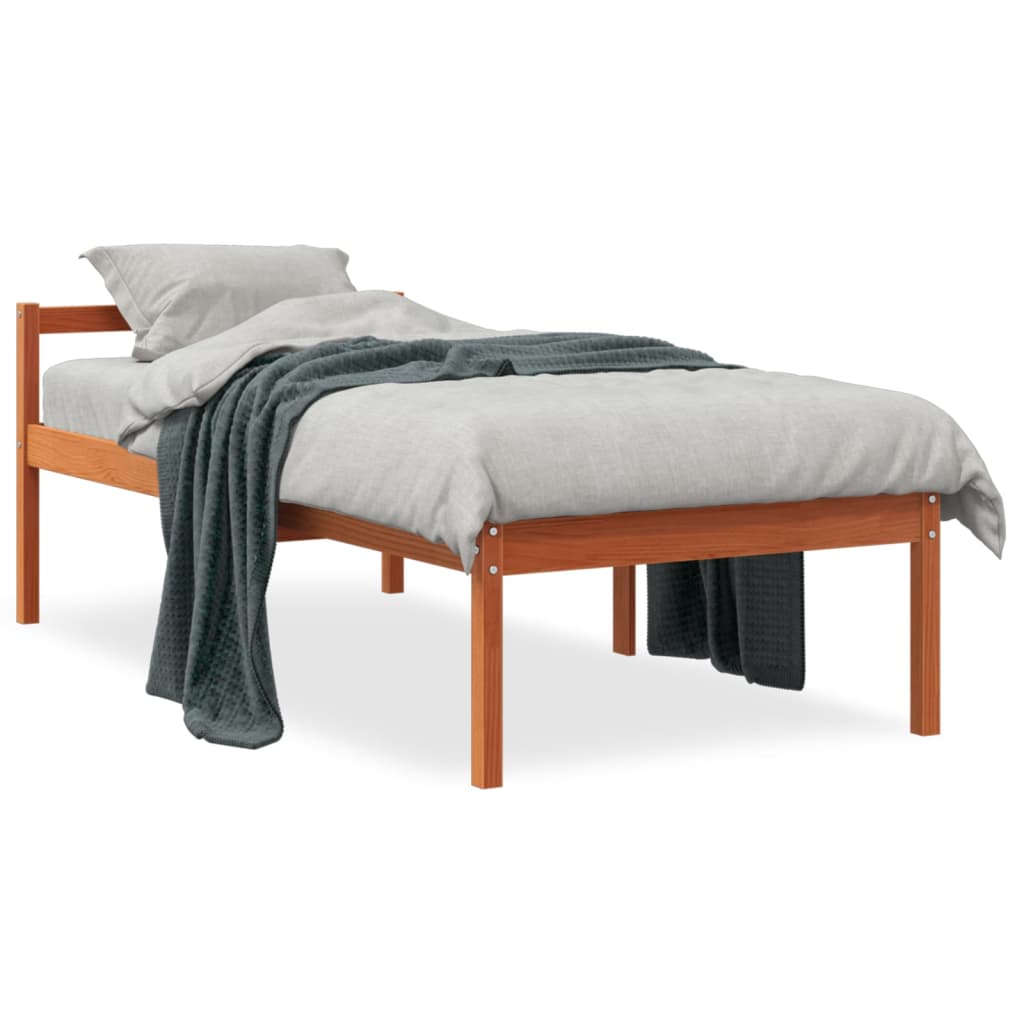 Seniorenbed massief grenenhout wasbruin 90x200 cm is nu te koop bij PeponiXL, paradijselijk wonen!