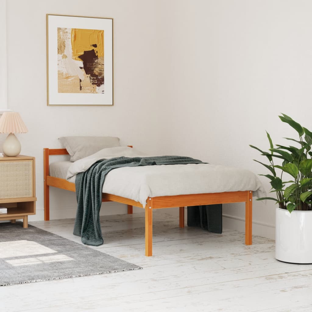 Seniorenbed massief grenenhout wasbruin 90x200 cm is nu te koop bij PeponiXL, paradijselijk wonen!