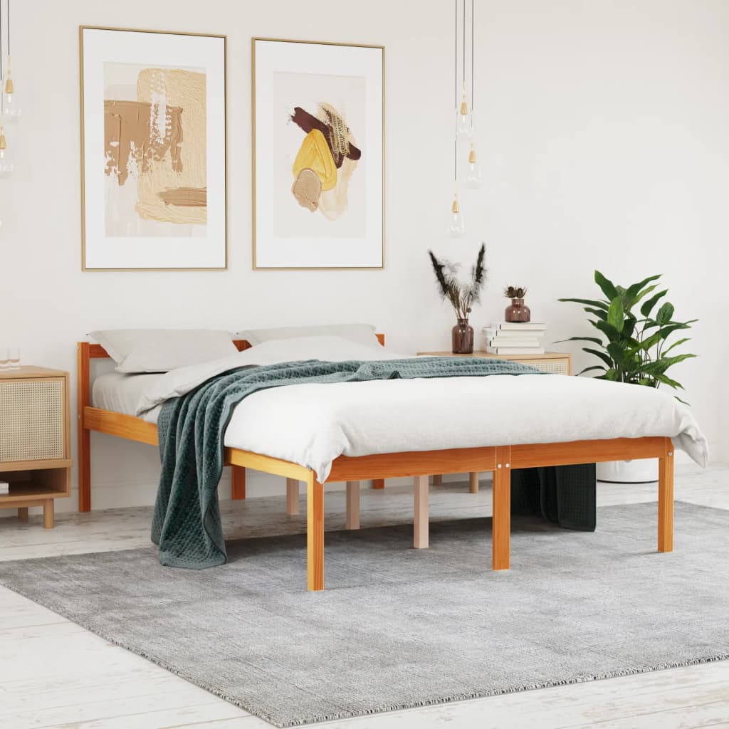 Seniorenbed massief grenenhout wasbruin 120x200 cm is nu te koop bij PeponiXL, paradijselijk wonen!