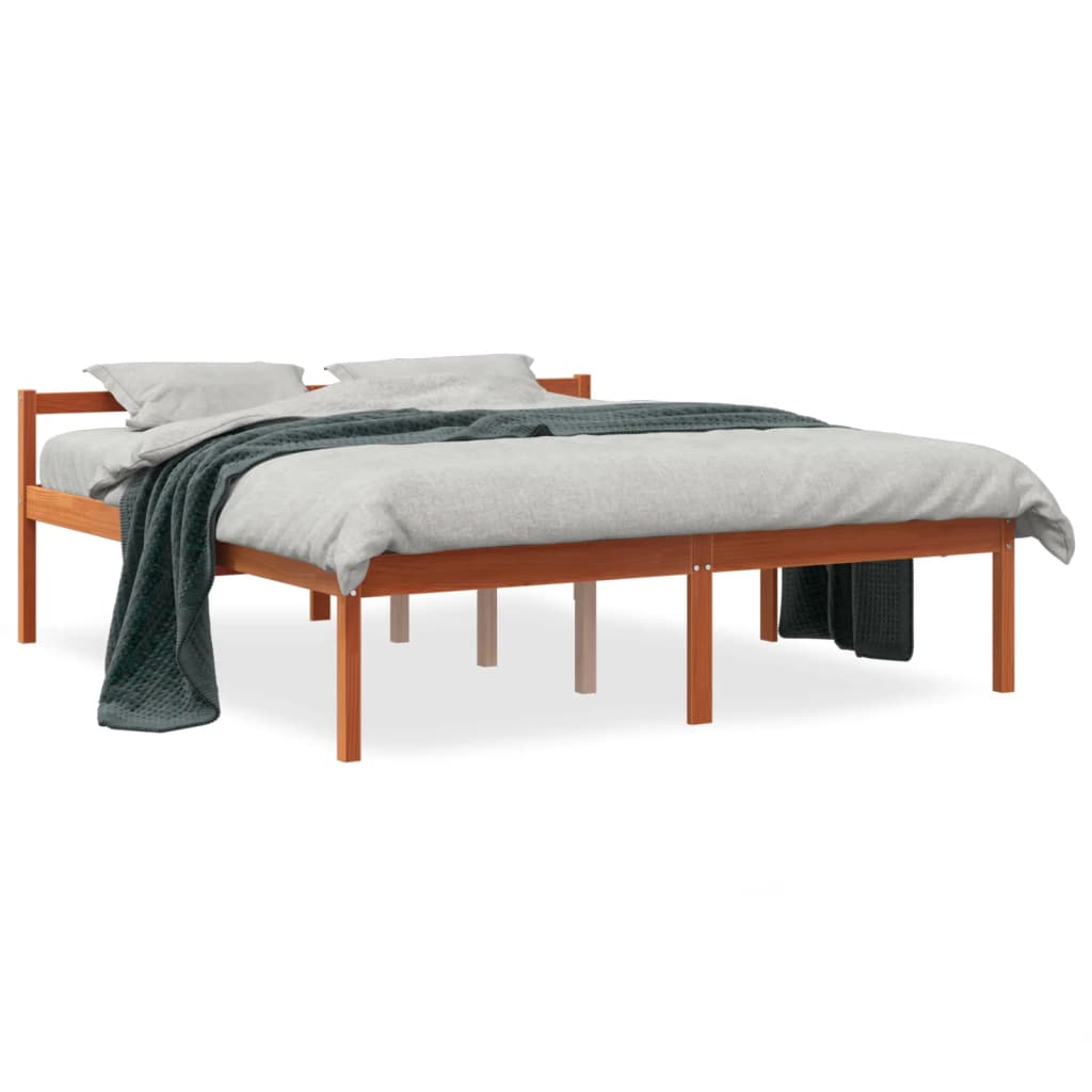 Seniorenbed massief grenenhout wasbruin 150x200 cm is nu te koop bij PeponiXL, paradijselijk wonen!