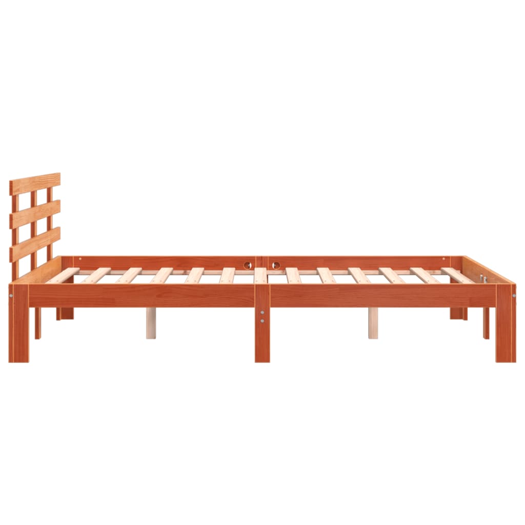 Bed met matras massief grenenhout wasbruin 140x190 cm is nu te koop bij PeponiXL, paradijselijk wonen!