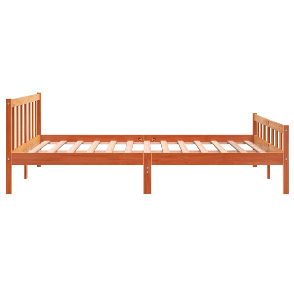 Bedframe zonder matras massief grenenhout wasbruin 160x200 cm is nu te koop bij PeponiXL, paradijselijk wonen!