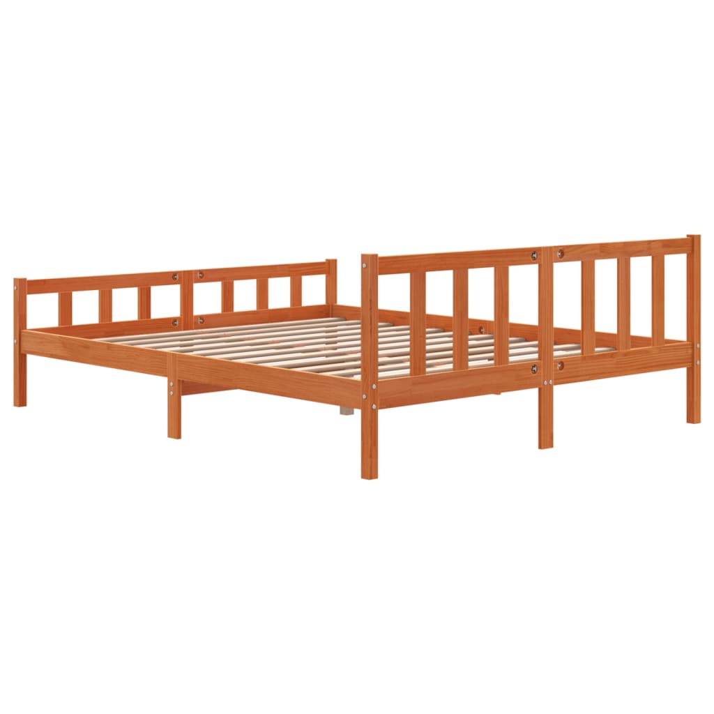 Bedframe zonder matras massief grenenhout wasbruin 160x200 cm is nu te koop bij PeponiXL, paradijselijk wonen!