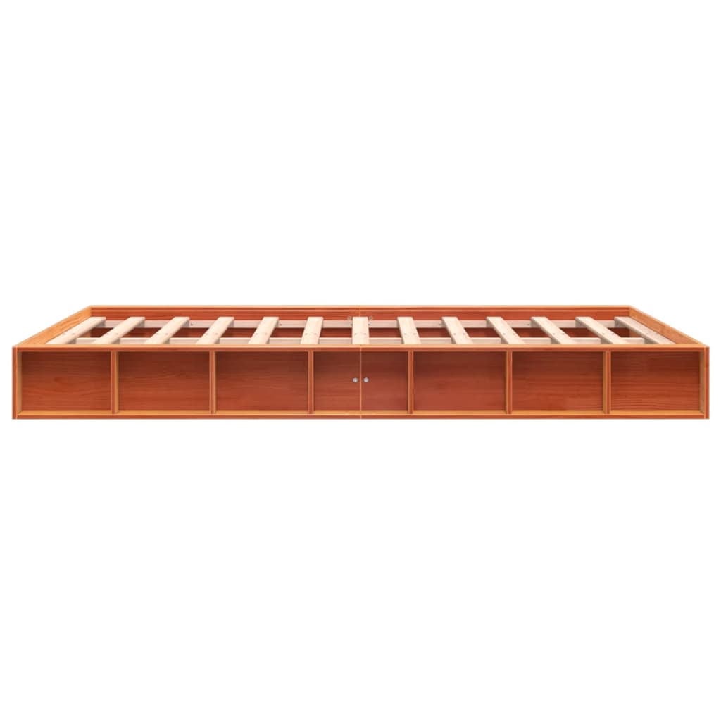 Bedframe zonder matras massief grenenhout wasbruin 150x200 cm is nu te koop bij PeponiXL, paradijselijk wonen!