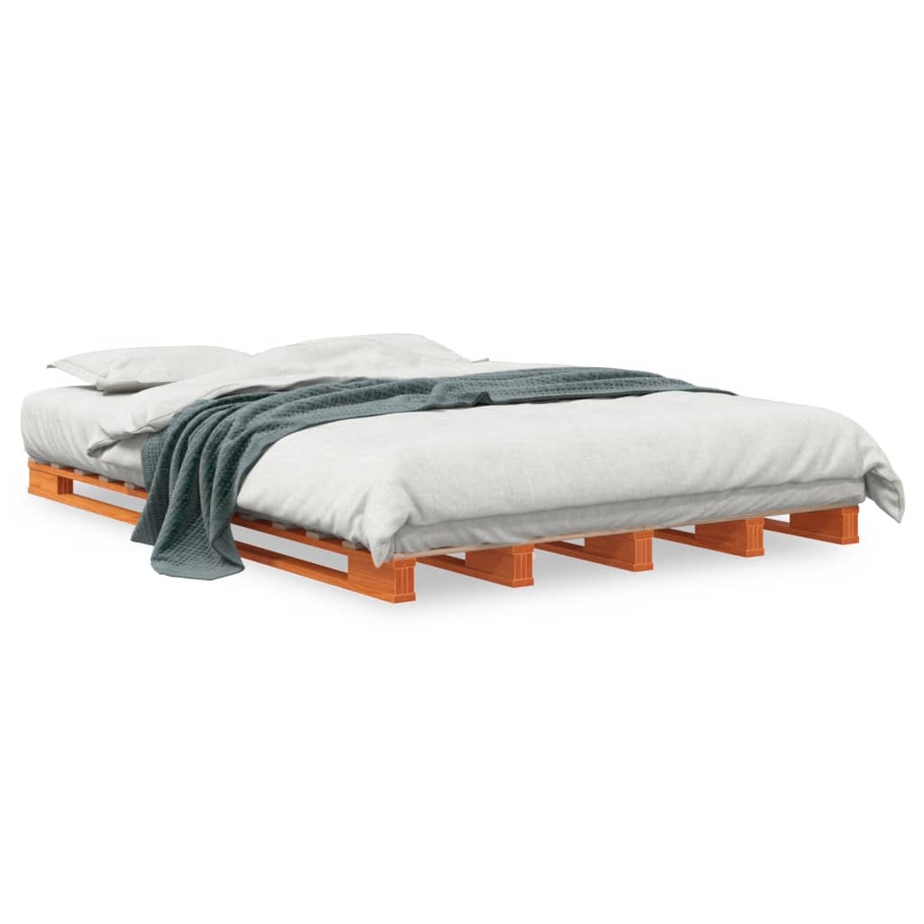 Palletbed massief grenenhout wasbruin 140x200 cm is nu te koop bij PeponiXL, paradijselijk wonen!