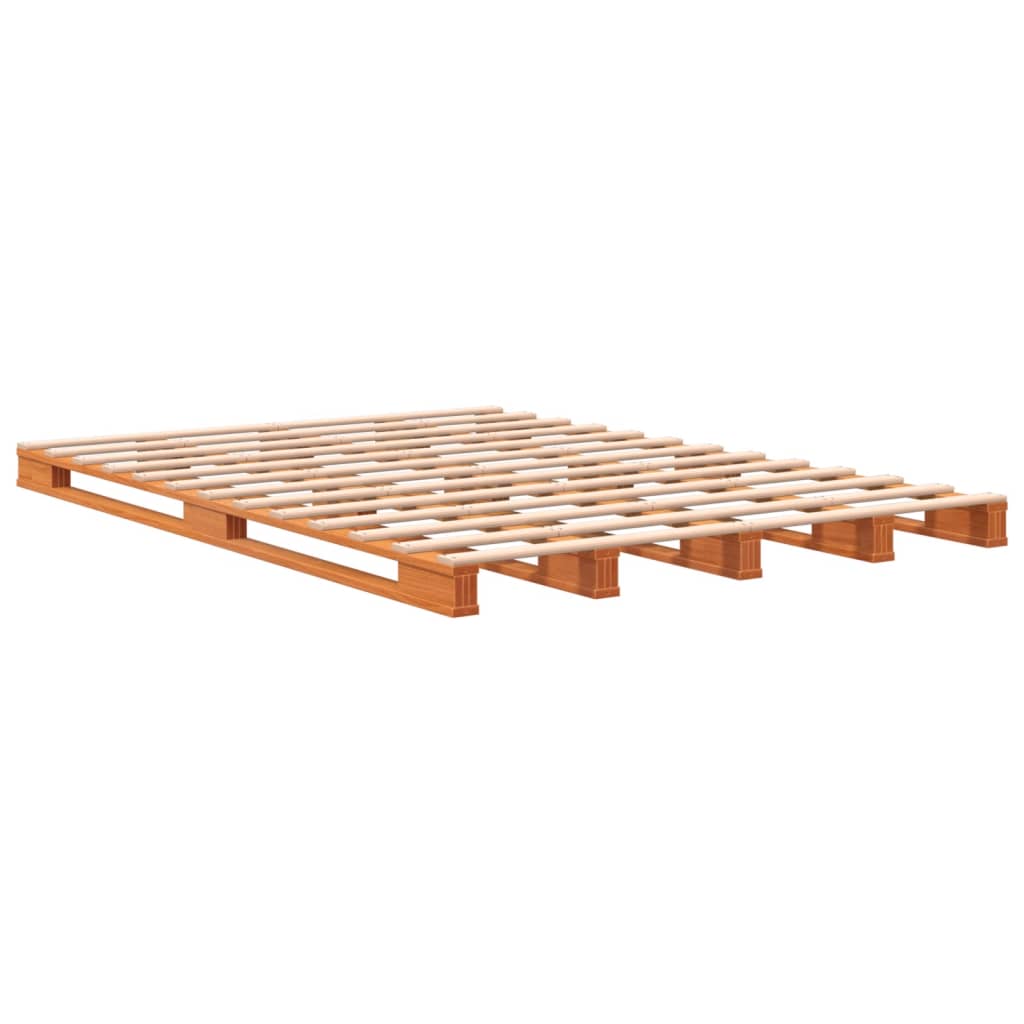 Palletbed massief grenenhout wasbruin 140x200 cm is nu te koop bij PeponiXL, paradijselijk wonen!