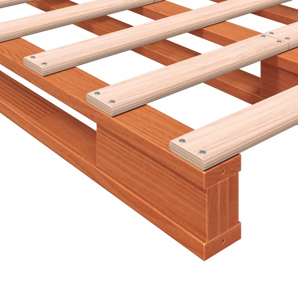 Palletbed massief grenenhout wasbruin 140x200 cm is nu te koop bij PeponiXL, paradijselijk wonen!