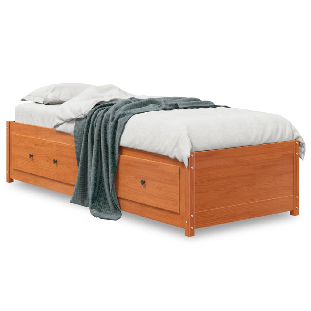 Bedbank zonder matras wasbruin 75x190 cm massief grenenhout is nu te koop bij PeponiXL, paradijselijk wonen!