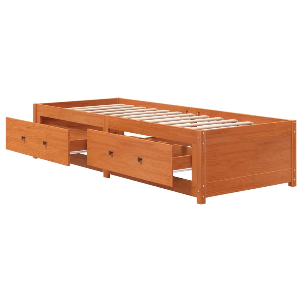 Bedbank zonder matras wasbruin 75x190 cm massief grenenhout is nu te koop bij PeponiXL, paradijselijk wonen!