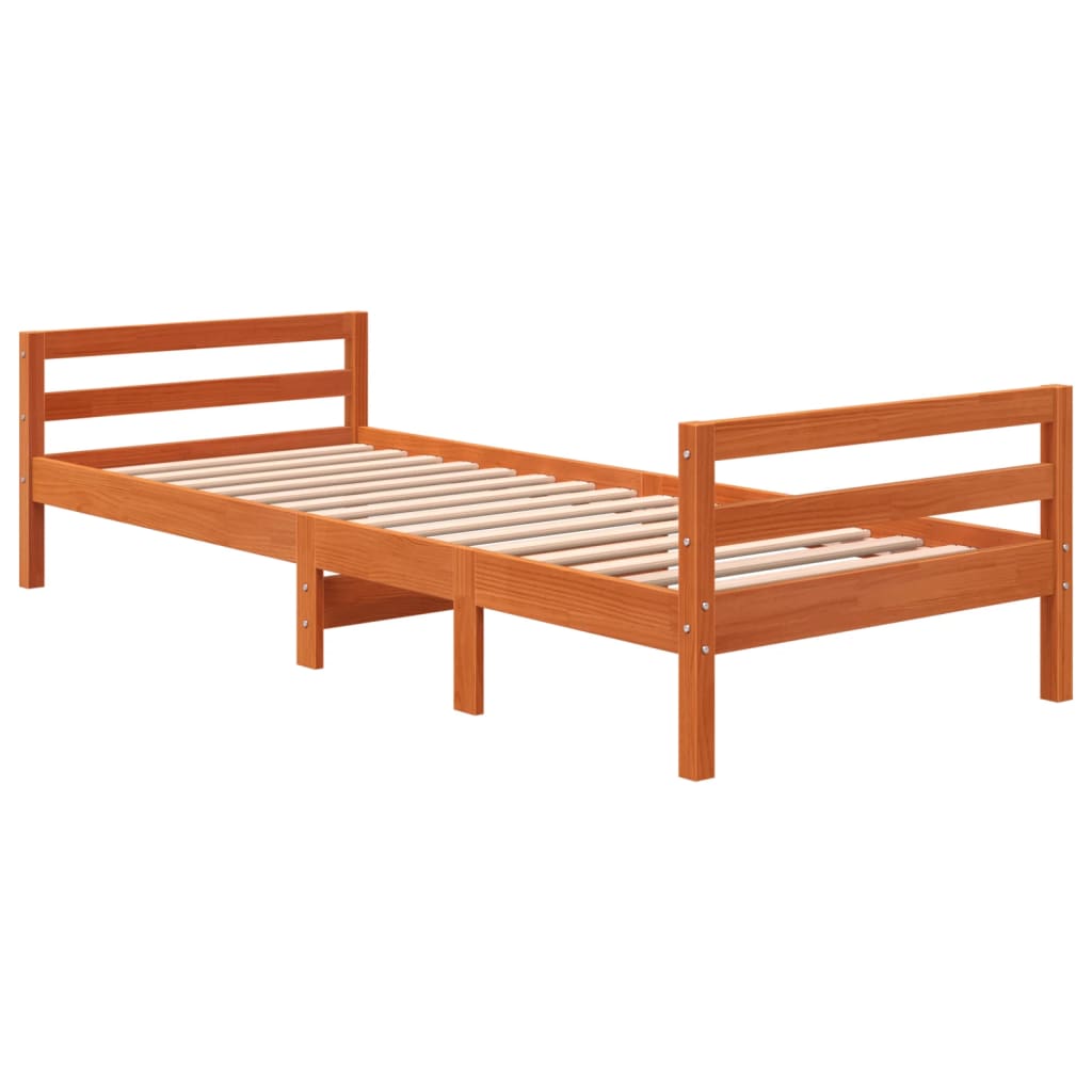 Bedframe zonder matras massief grenenhout wasbruin 75x190 cm is nu te koop bij PeponiXL, paradijselijk wonen!