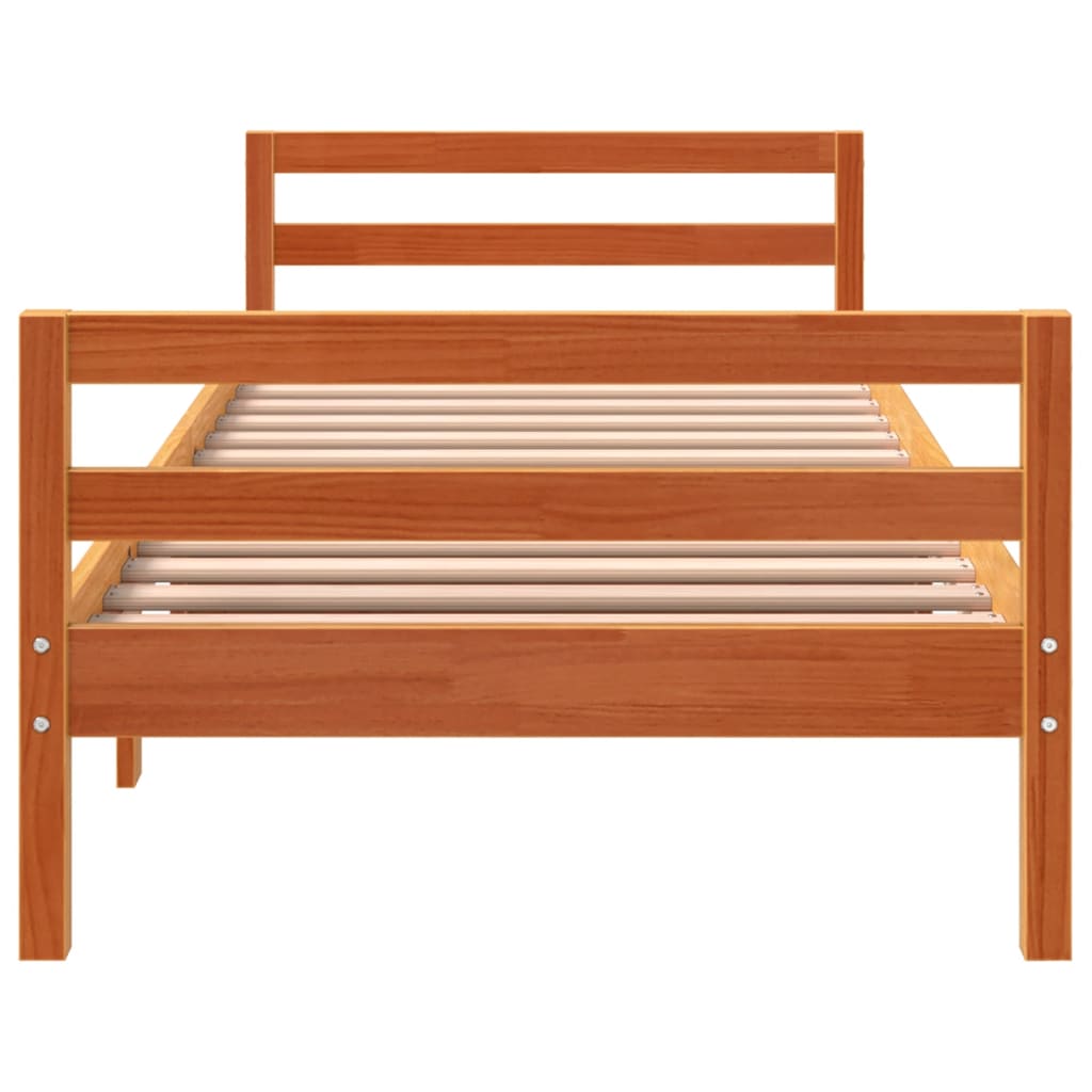 Bedframe zonder matras massief grenenhout wasbruin 75x190 cm is nu te koop bij PeponiXL, paradijselijk wonen!