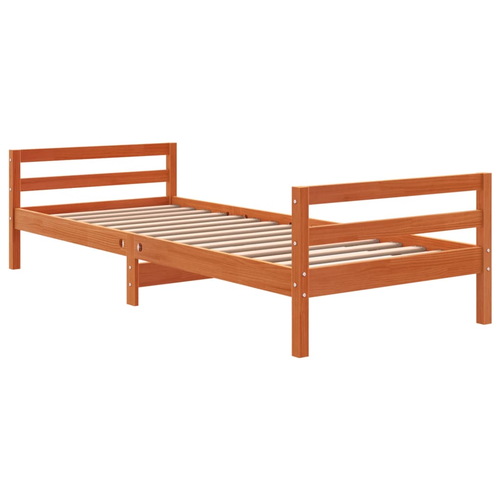 Bedframe zonder matras massief grenenhout wasbruin 75x190 cm is nu te koop bij PeponiXL, paradijselijk wonen!