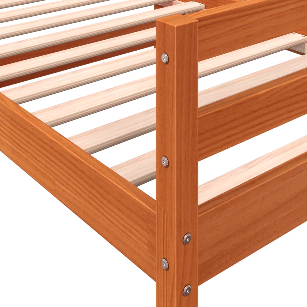 Bedframe zonder matras massief grenenhout wasbruin 75x190 cm is nu te koop bij PeponiXL, paradijselijk wonen!
