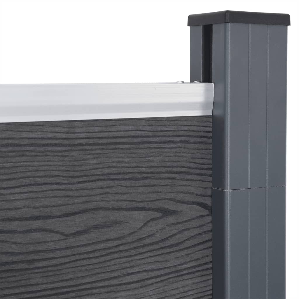Schuttingpaneelset 180x186 cm HKC grijs is nu te koop bij PeponiXL, paradijselijk wonen!
