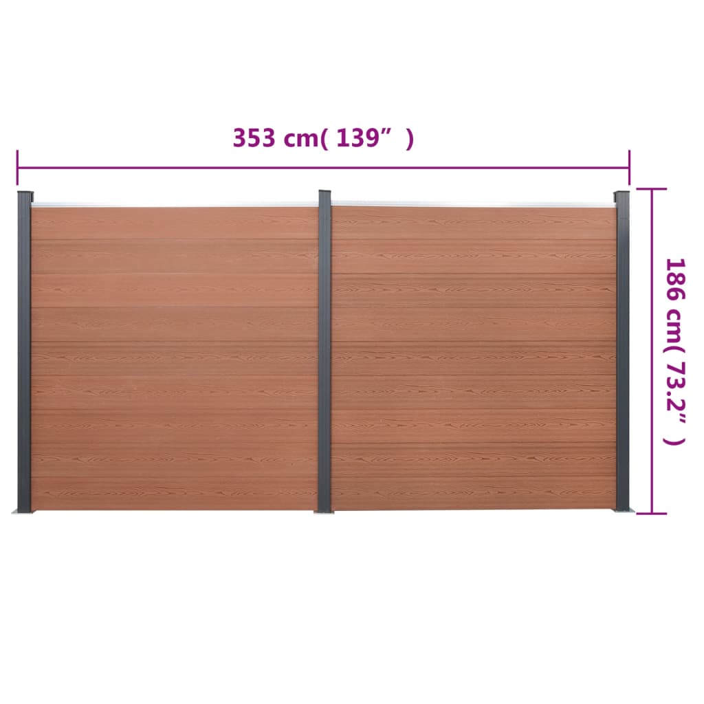 Schuttingpaneelset 353x186 cm HKC bruin is nu te koop bij PeponiXL, paradijselijk wonen!