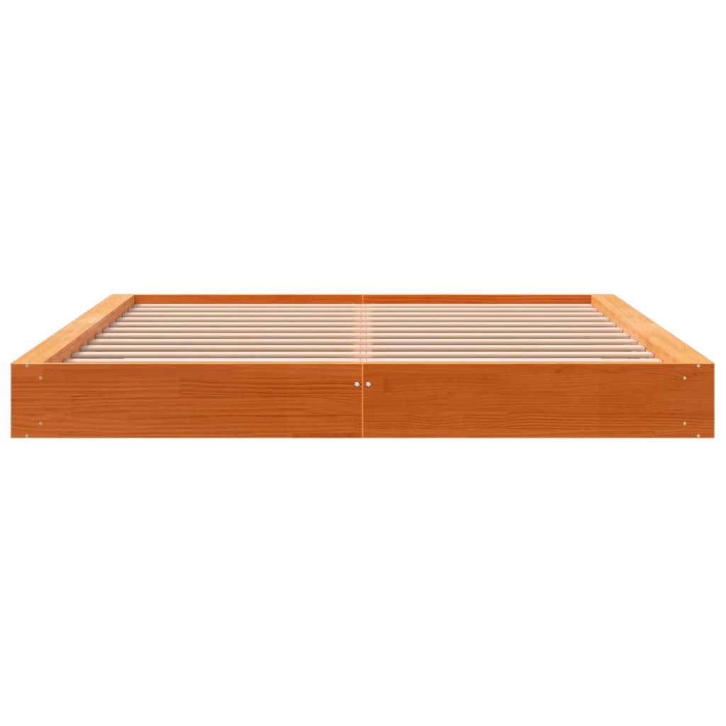 Bedframe zonder matras massief grenenhout wasbruin 200x200 cm is nu te koop bij PeponiXL, paradijselijk wonen!