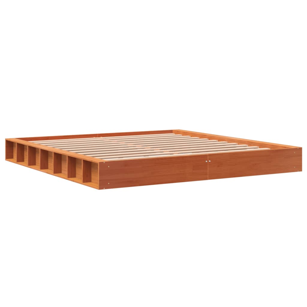 Bedframe zonder matras massief grenenhout wasbruin 180x200 cm is nu te koop bij PeponiXL, paradijselijk wonen!