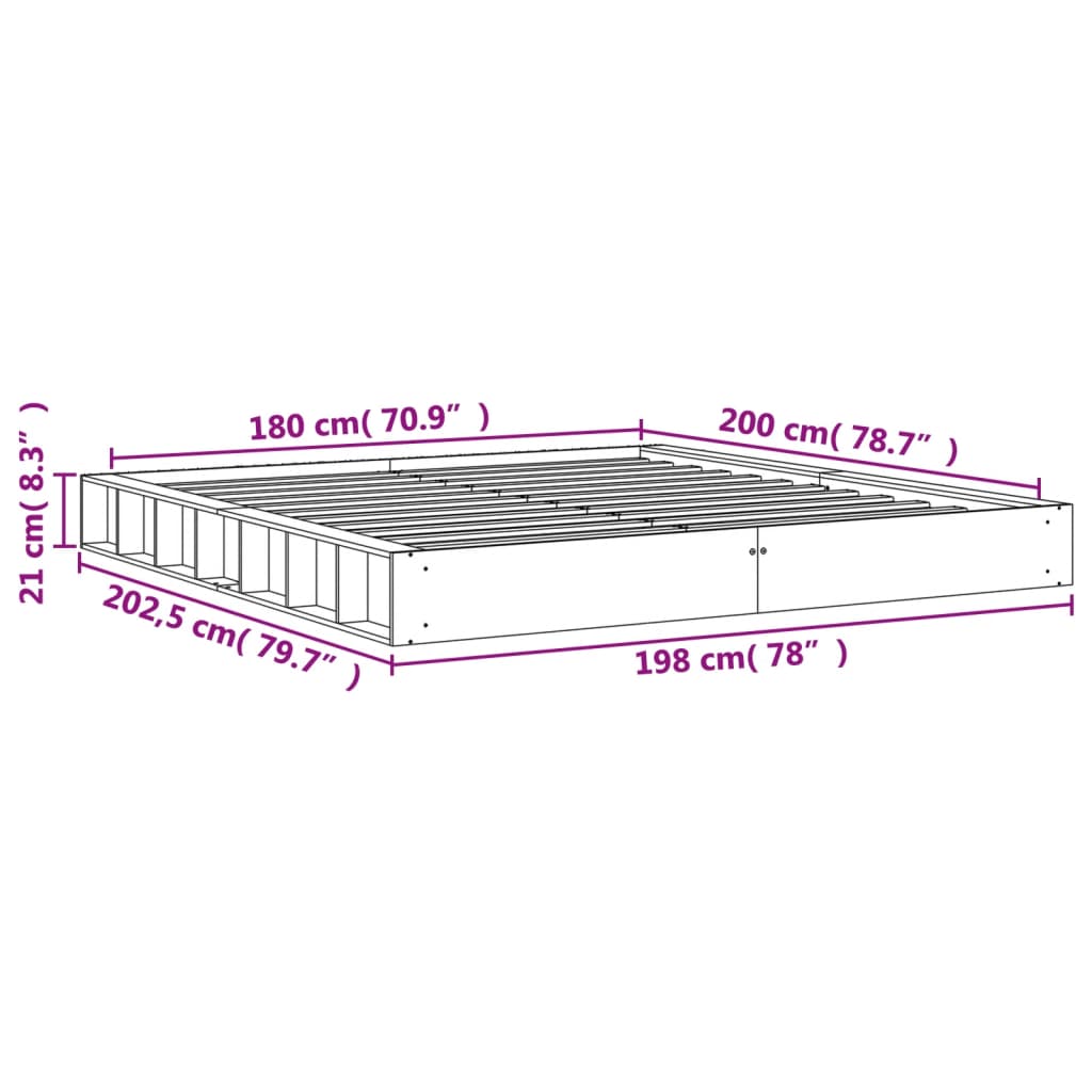 Bedframe zonder matras massief grenenhout wasbruin 180x200 cm is nu te koop bij PeponiXL, paradijselijk wonen!