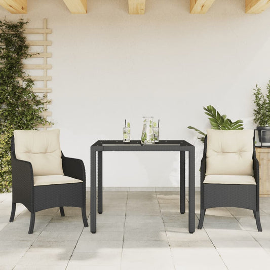 3-delige Tuinset met kussens poly rattan zwart is nu te koop bij PeponiXL, paradijselijk wonen!