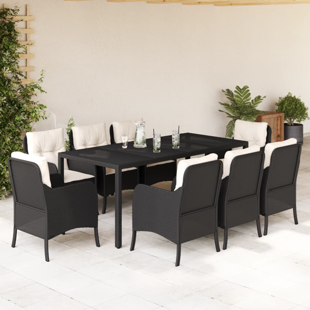 9-delige Tuinset poly rattan zwart is nu te koop bij PeponiXL, paradijselijk wonen!