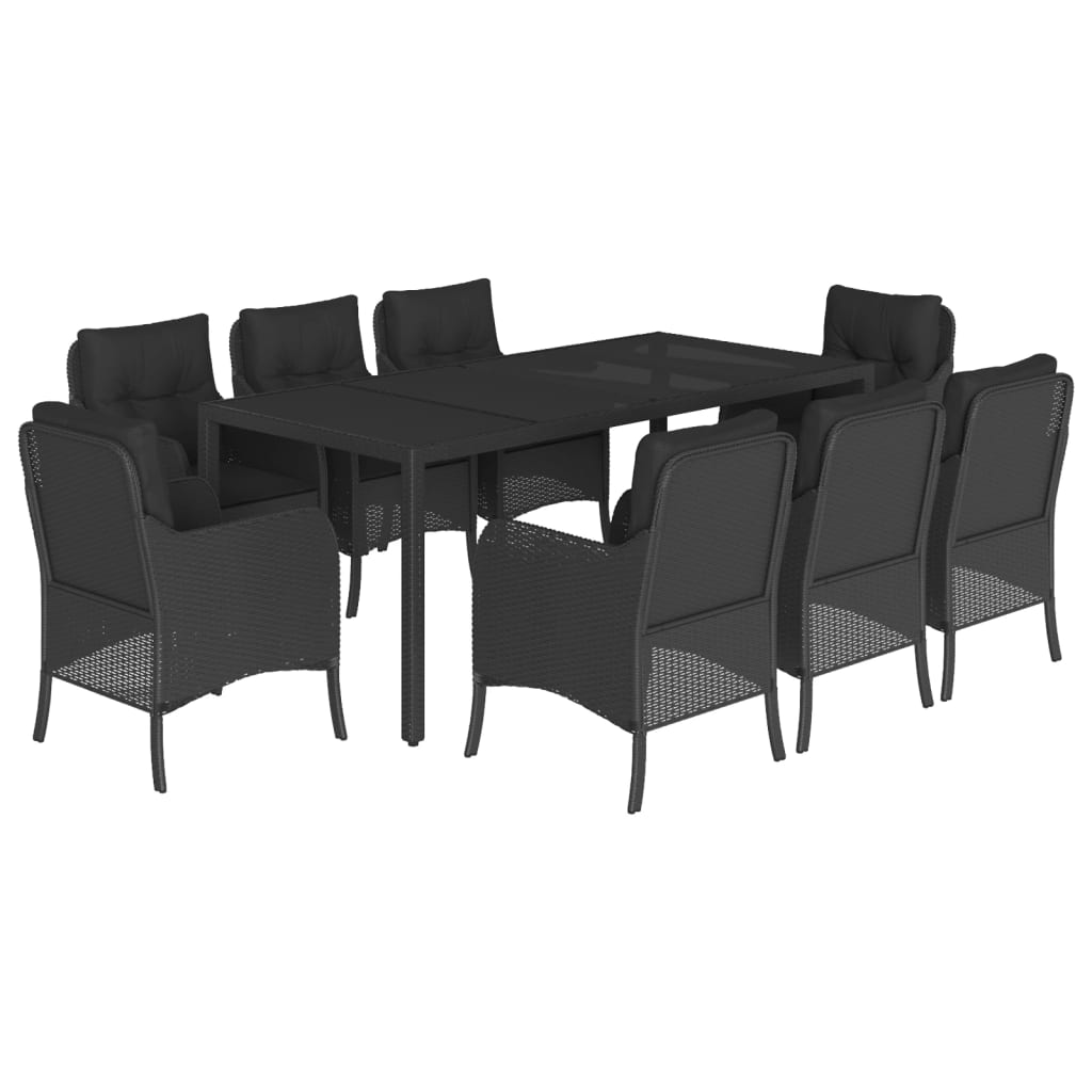 9-delige Tuinset poly rattan zwart is nu te koop bij PeponiXL, paradijselijk wonen!