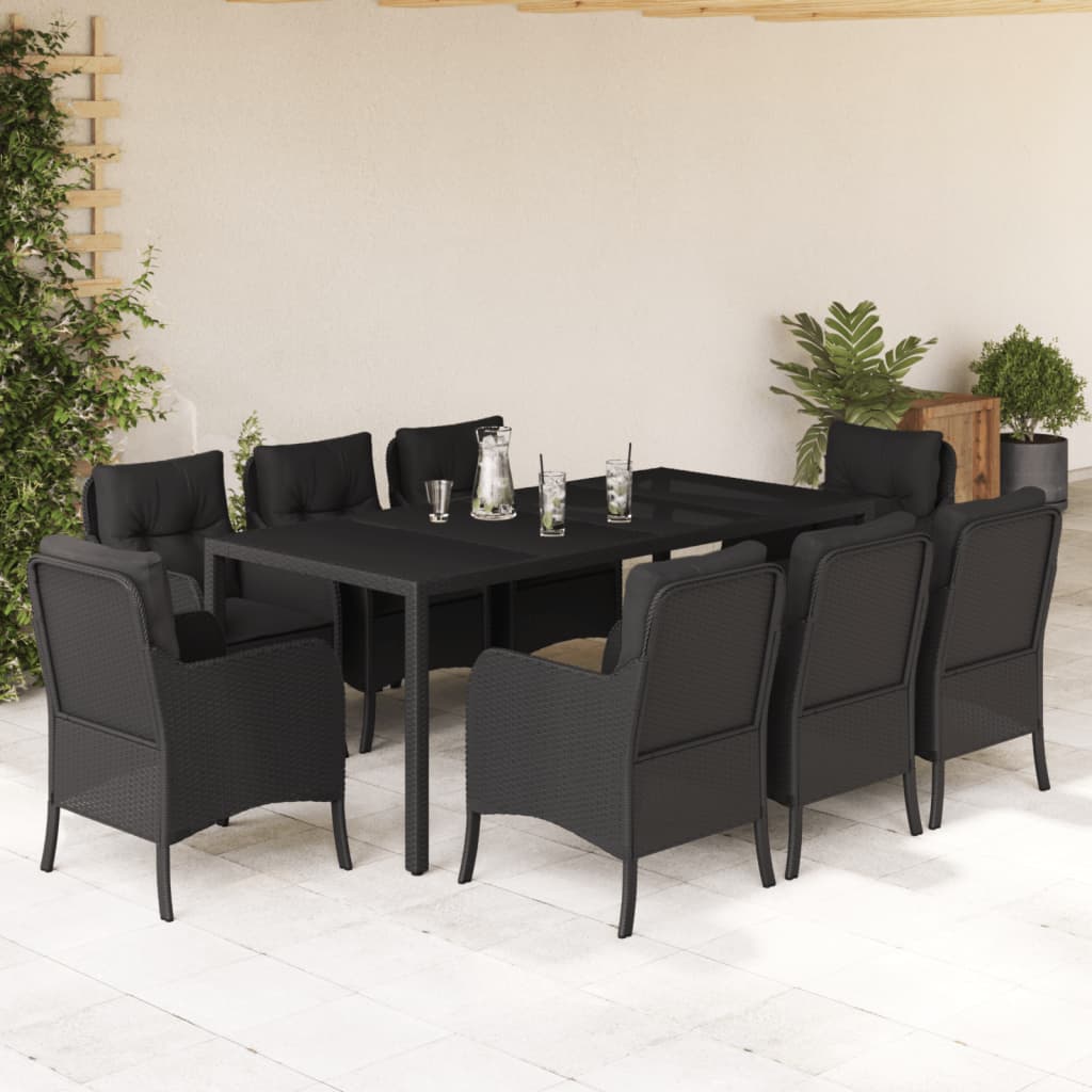 9-delige Tuinset poly rattan zwart is nu te koop bij PeponiXL, paradijselijk wonen!