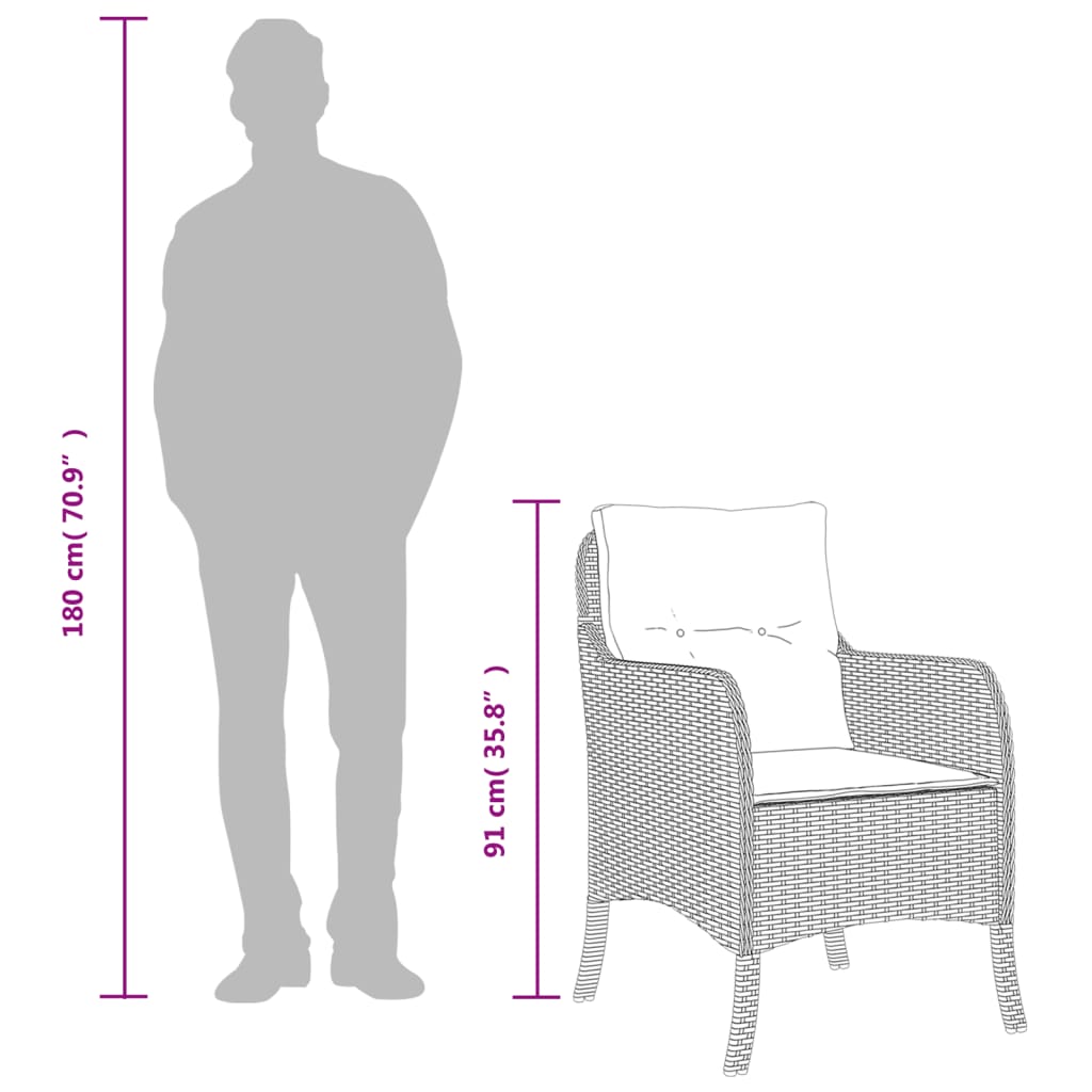7-delige Tuinset met kussens poly rattan grijs is nu te koop bij PeponiXL, paradijselijk wonen!