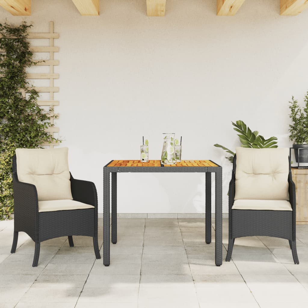 3-delige Tuinset met kussens poly rattan zwart is nu te koop bij PeponiXL, paradijselijk wonen!
