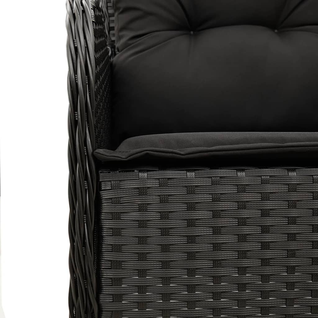 7-delige Tuinset met kussens poly rattan zwart is nu te koop bij PeponiXL, paradijselijk wonen!