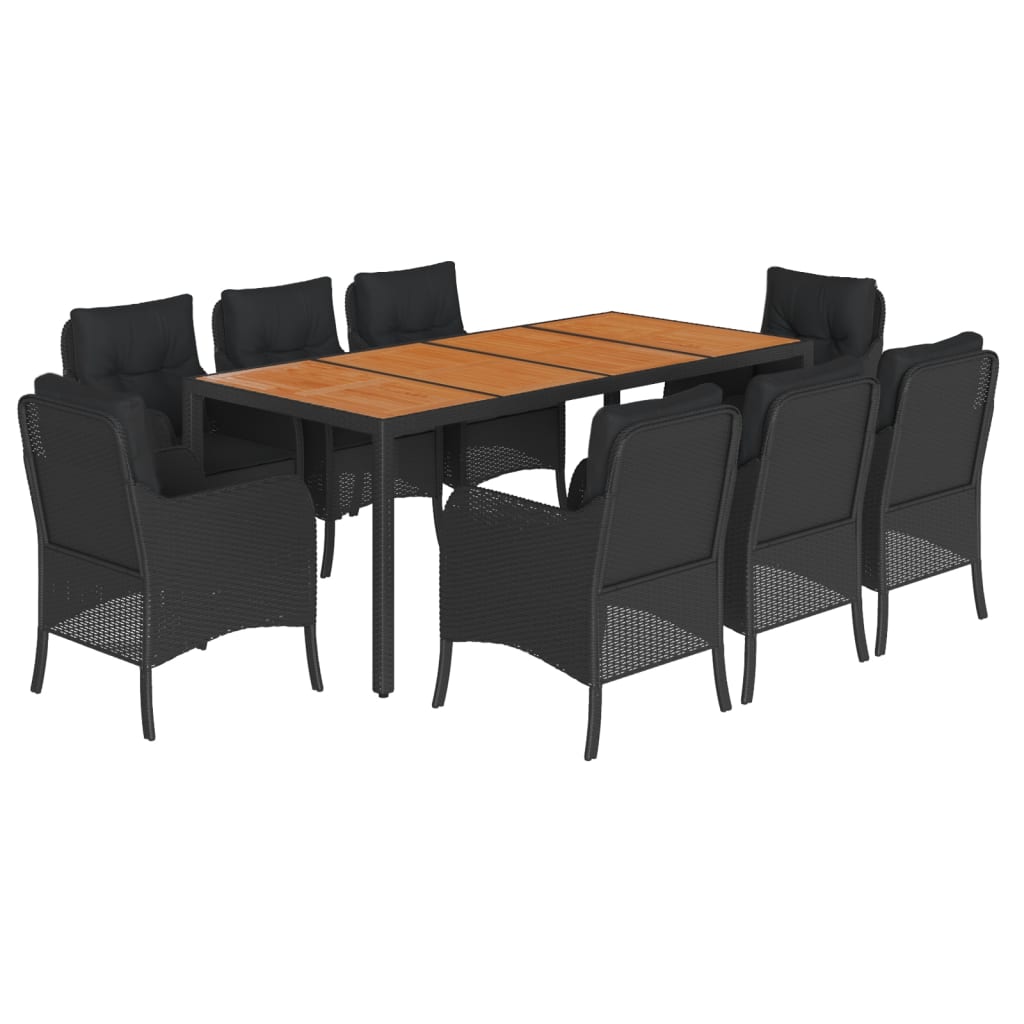 9-delige Tuinset poly rattan zwart is nu te koop bij PeponiXL, paradijselijk wonen!