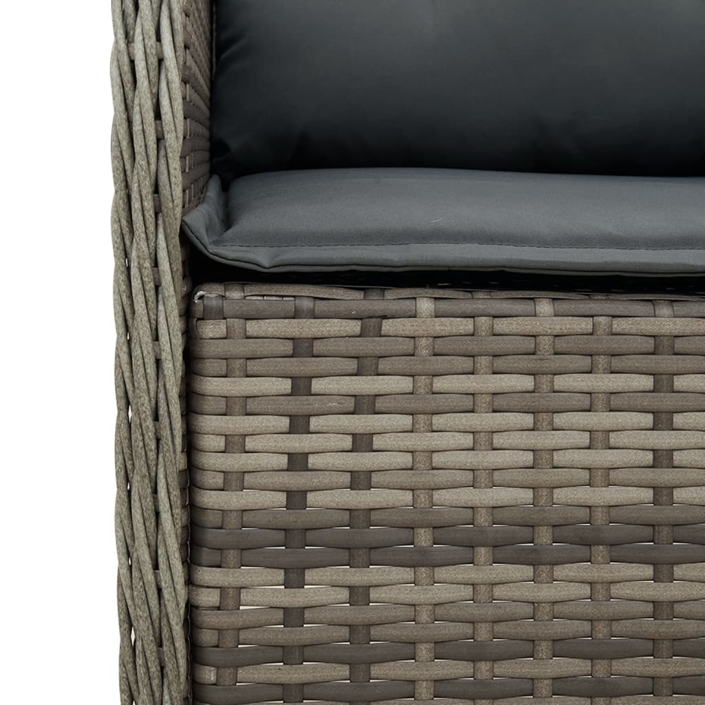 7-delige Tuinset met kussens poly rattan grijs is nu te koop bij PeponiXL, paradijselijk wonen!