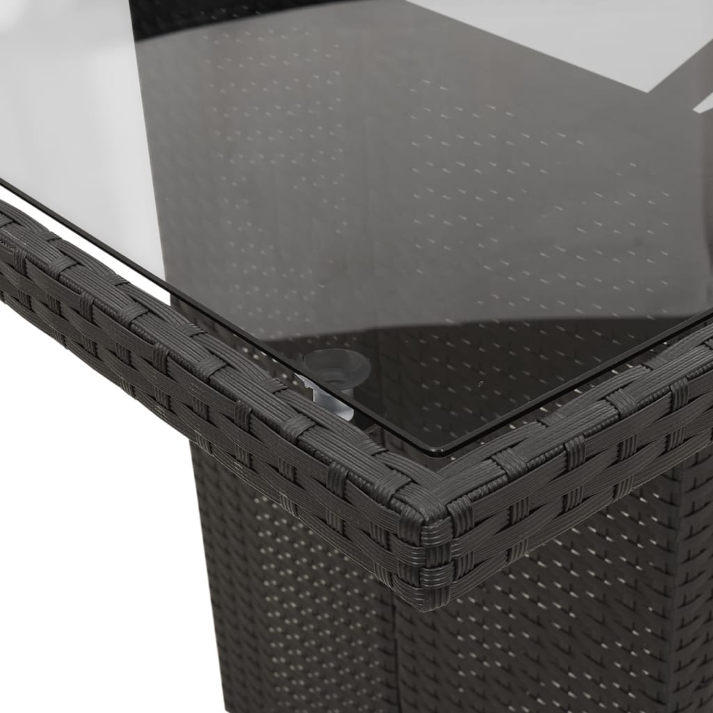9-delige Tuinset poly rattan zwart is nu te koop bij PeponiXL, paradijselijk wonen!