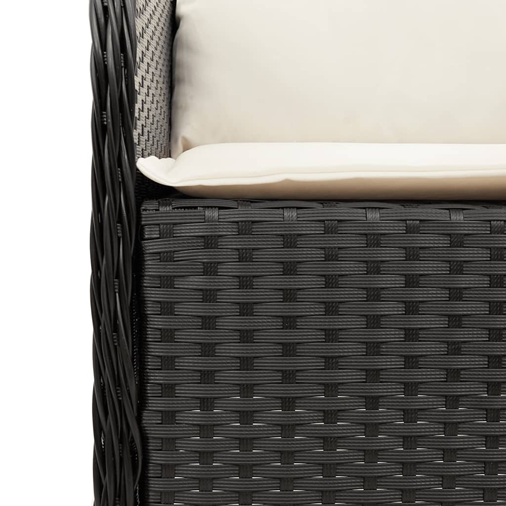 3-delige Tuinset met kussens poly rattan zwart is nu te koop bij PeponiXL, paradijselijk wonen!