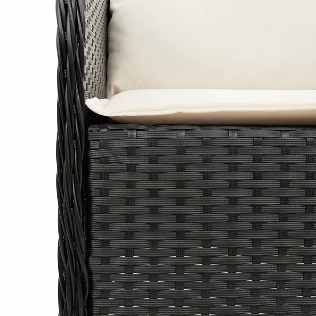 5-delige Tuinset met kussens poly rattan zwart is nu te koop bij PeponiXL, paradijselijk wonen!